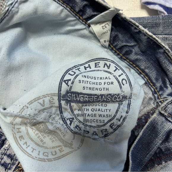 Silver 925 Series Denim Jeans Men's size 32 x 32 Distressed Straight Leg - Picture 9 of 10